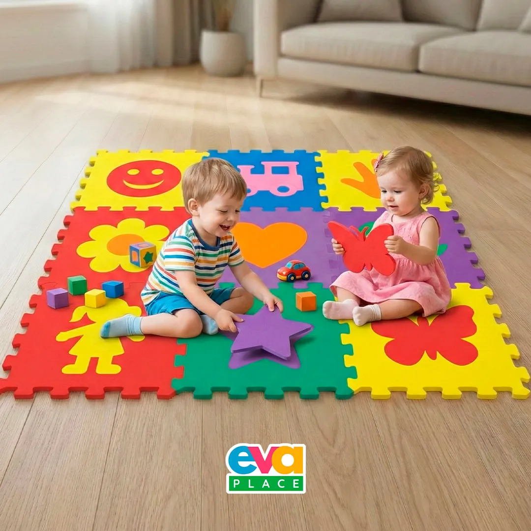Tapete EVA Objeto Infantil 30x30cm – 8mm (9 Peças)