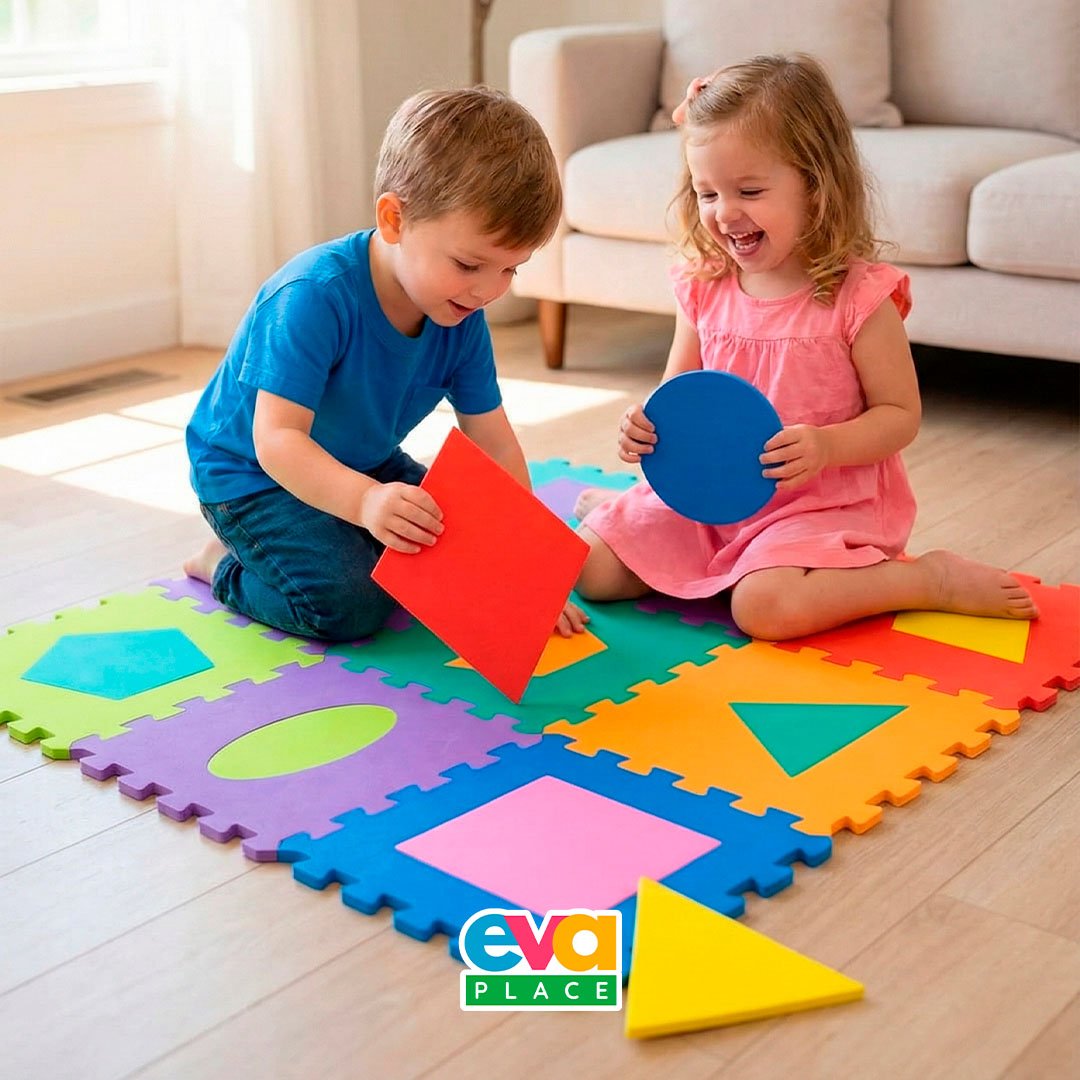 Tapete EVA Geométrico Infantil 30x30cm – 8mm (9 Peças)