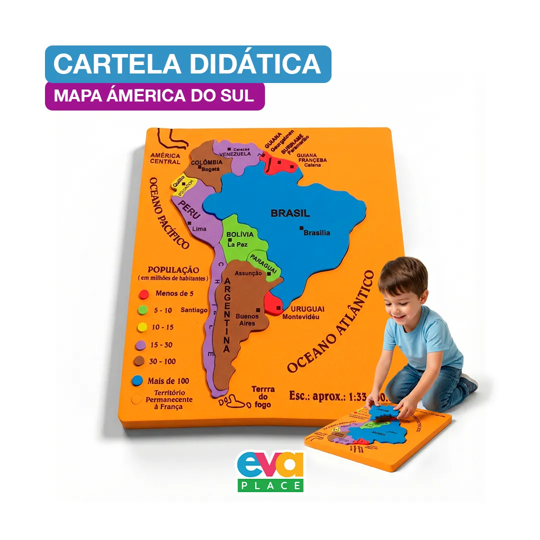 Cartela EVA  - Mapa América do Sul