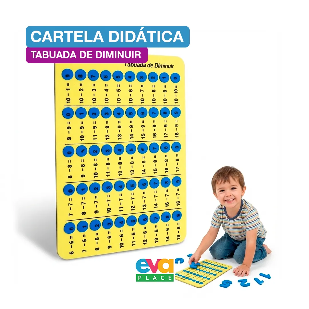 Cartela EVA  - Tabuada de Diminuir