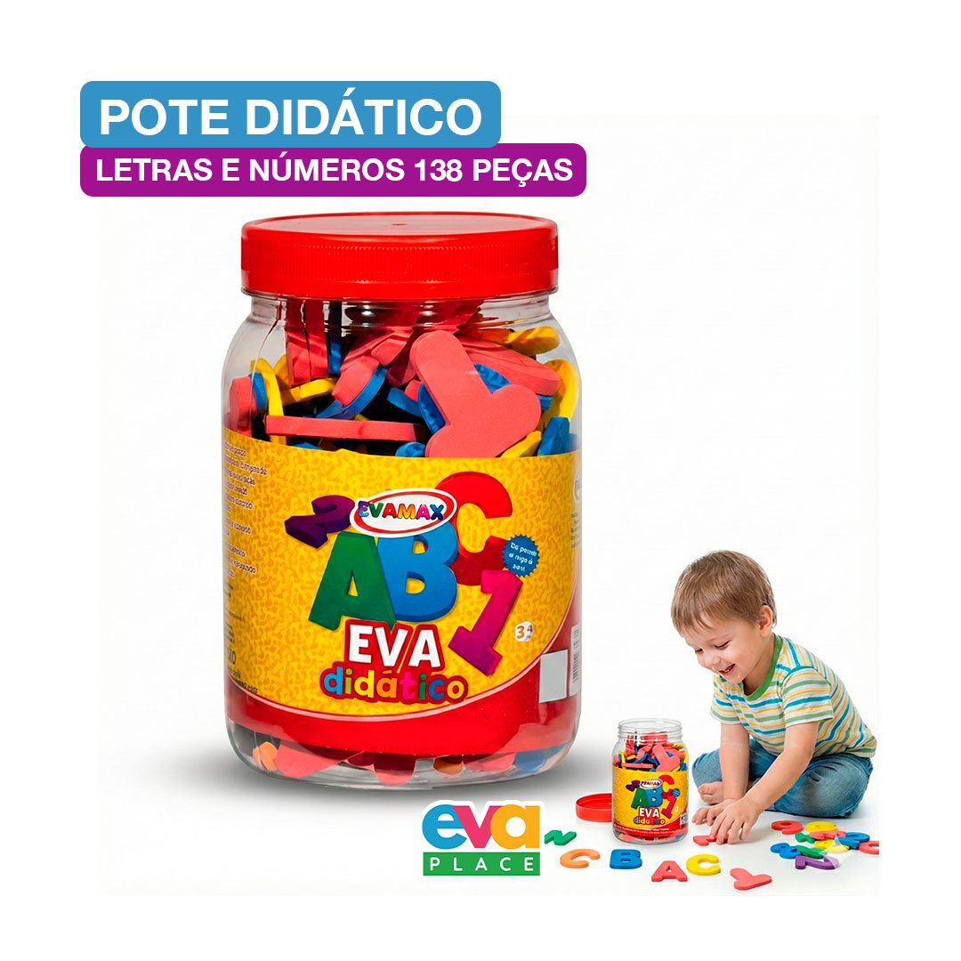 Pote Didático Alfanumérico EVA – Letras e Números 138 peças