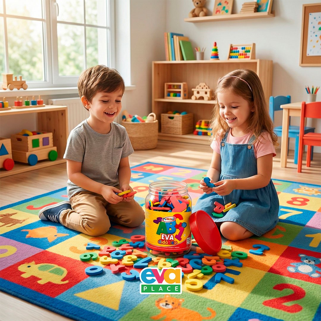 Pote Didático Alfanumérico EVA – Letras e Números 138 peças - Imagem 2