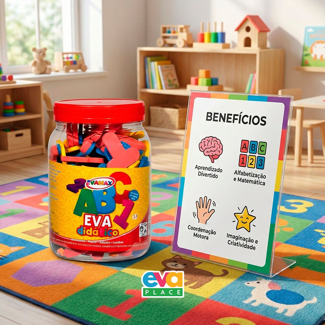 Pote Didático Alfanumérico EVA – Letras e Números 138 peças - Imagem 3