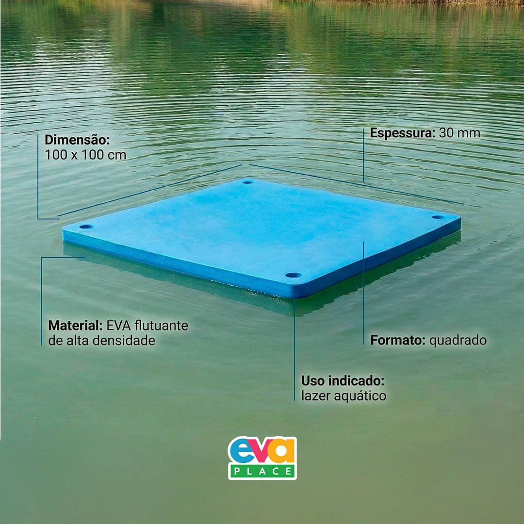 Tapete Flutuante EVA 100x100cm – 30mm | Piscina, Lazer e Atividades Aquáticas - Imagem 2