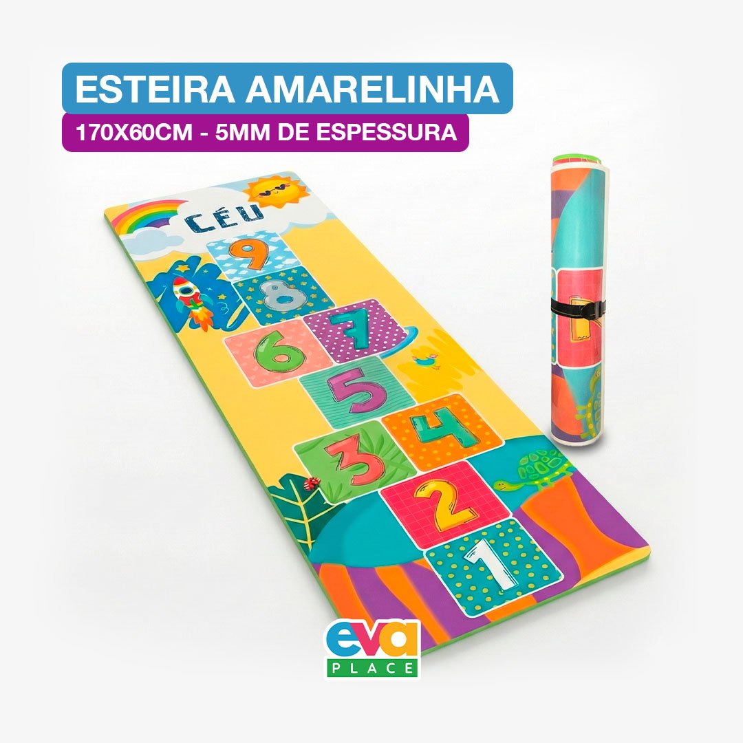 Esteira Amarelinha em EVA 170x60cm – 5mm (com Alça para Transporte)