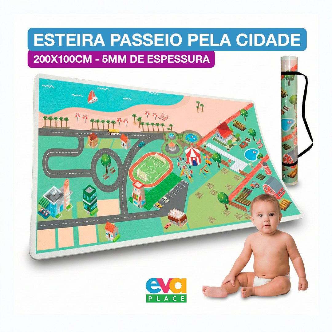 Esteira Passeio pela Cidade em EVA 200×100cm – 5mm (com Alça para Transporte)