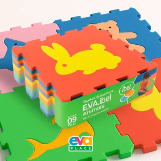Tapete EVA Animais Infantil 30x30cm 8mm (9 Peças)